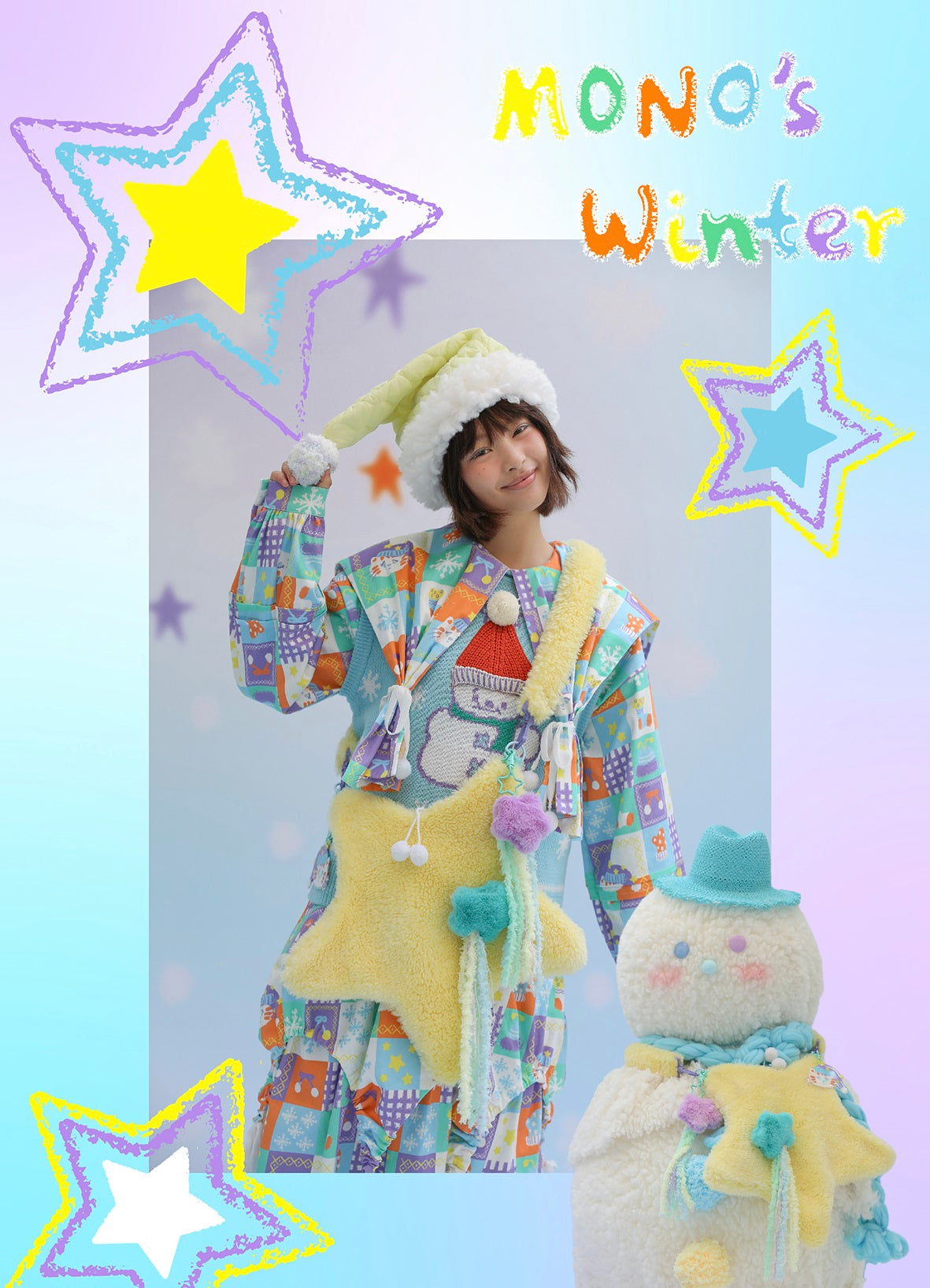 Y2K Star Fluff Plush 3D Messenger Bag - Sugarplum Store