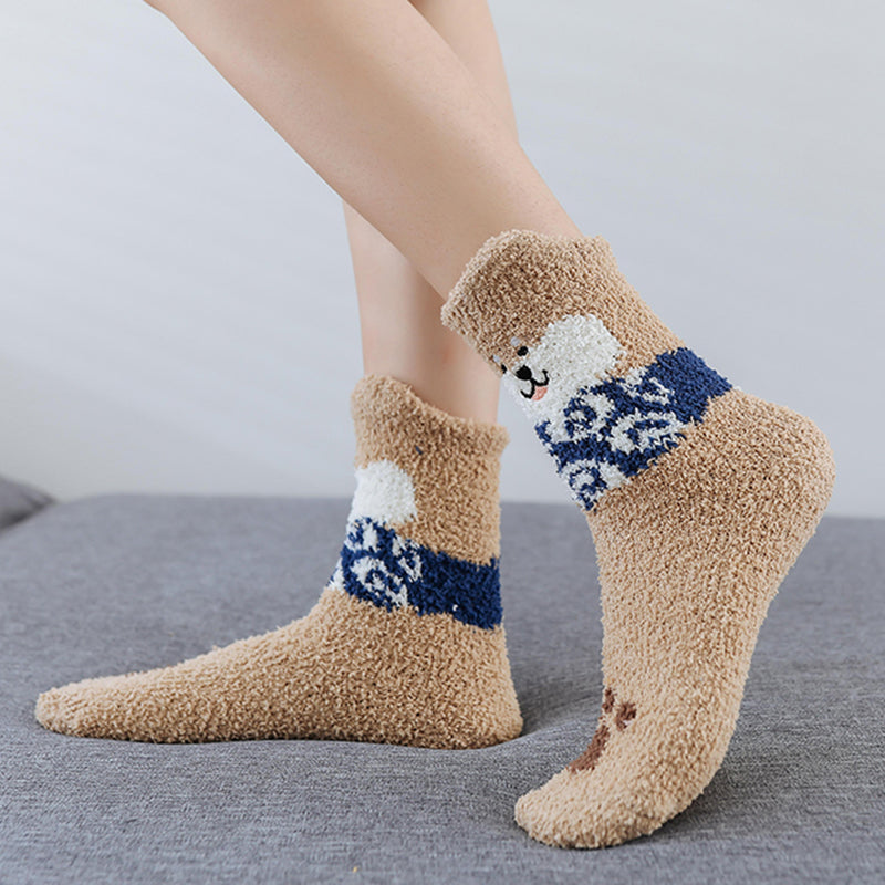 Shiba Inu Dog Warm Thick Plush Socks Set - Sugarplum Store