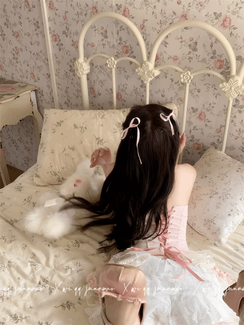 Creamy Sweet Coquette Sweet Pink Corset Balletcore Strapless Top & White Shorts Two Piece Set