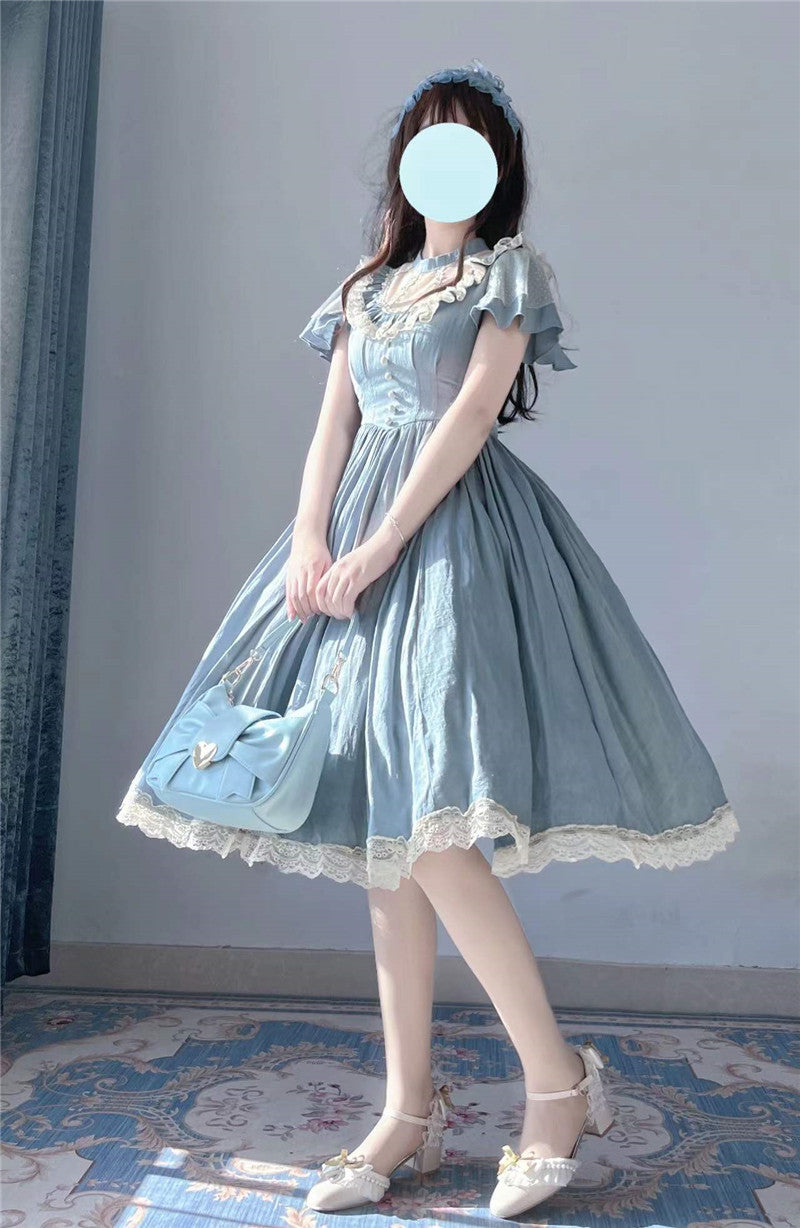 Seraphim Pretty Girl Cute Butterfly Bow Pink White Black Purple Blue Messenger Bag - Sugarplum Store