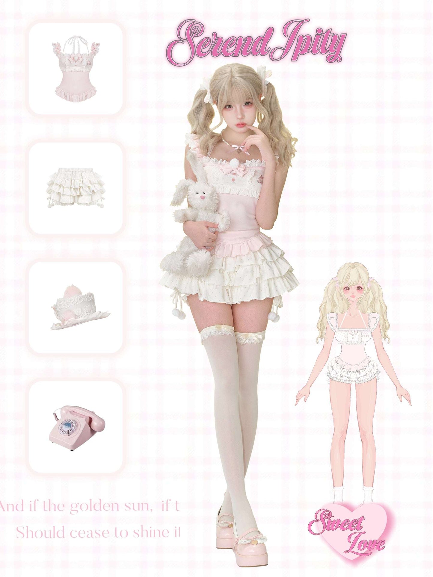 elastic white bloomers turned cake-layered skirt