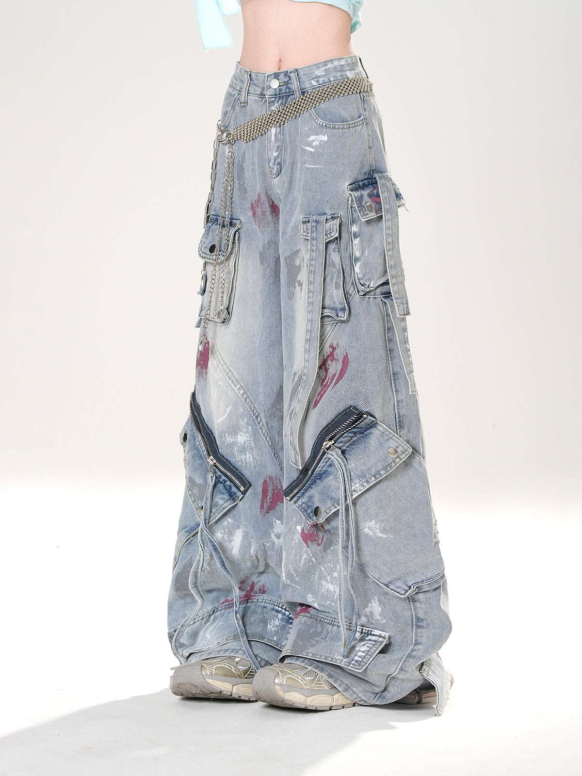 Young Eyes Sydney Coast Blue Black Baggy Jeans