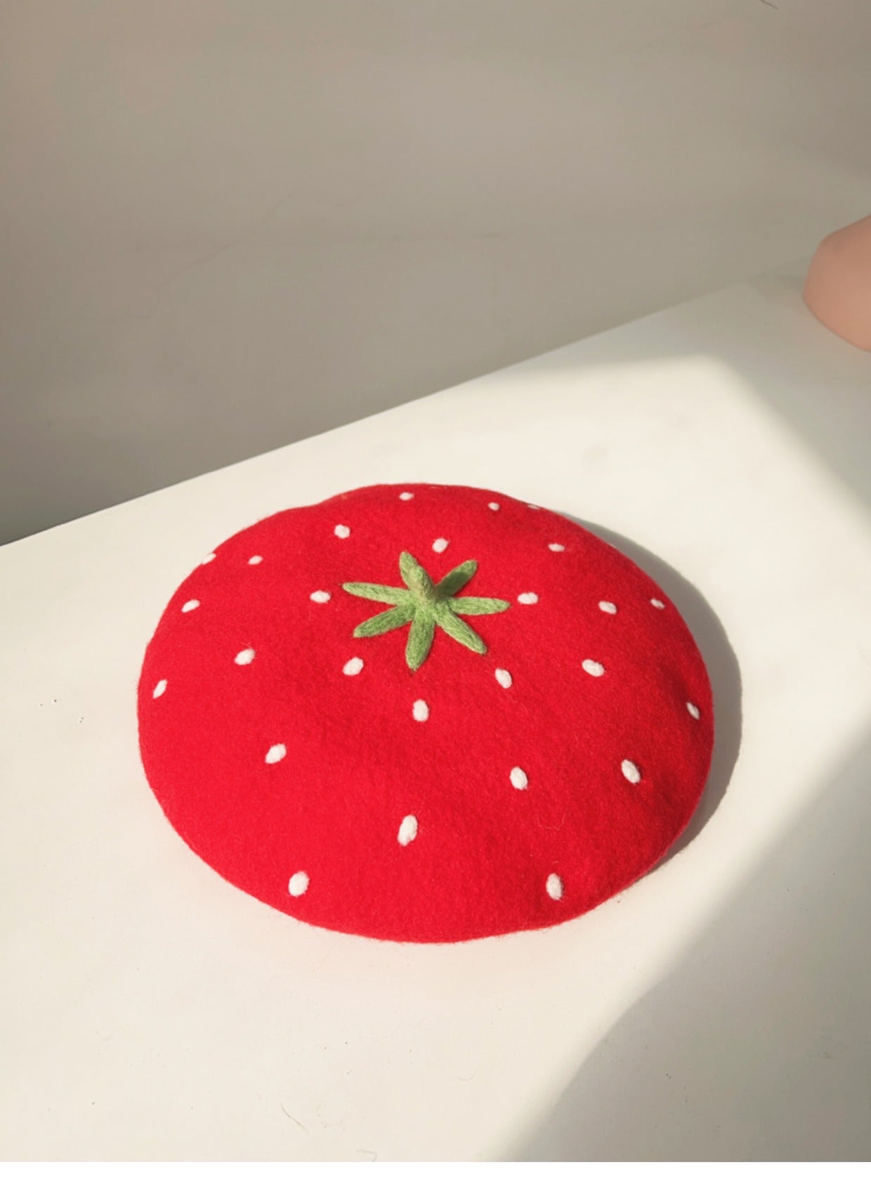 Cute Strawberry Fruit Wool Beret Hat