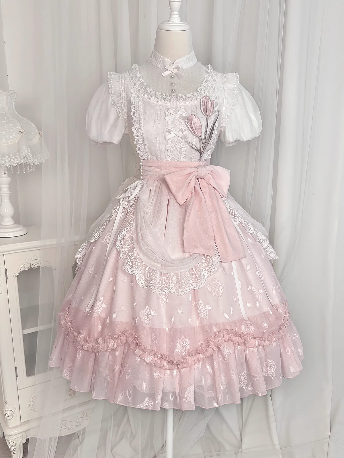 Fairy Princess Big Dress White And Pink Pink Chiffon Renaissance Dress Light Sheer Dress Fairy Dress Fairy Princess Big Dress White And Pink Pink Chiffon Renaissance Dress Light Sheer Dress Fairy Dress