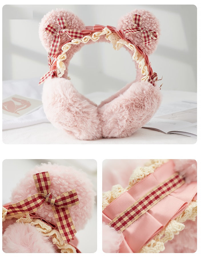 Teddy Bear Ears Plush Thick Warm Winter Protection Earmuffs
