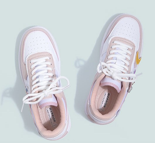 Astronaut Moon Stars Angel Stickers Japanese Causal Girl Sweet Cute Pink White Women Sneakers Sports Running Shoes