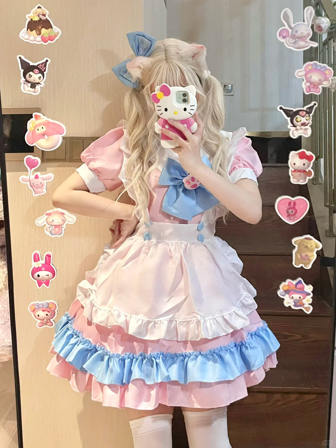 pink maid dress with cat ears Amazon.com: Anime French Maid Apron Lolita Fancy Dress Cosplay Costume Furry Cat Ear Gloves Socks Set(Pink Plus Size 5XL): Clothing, Shoes & Jewelry
