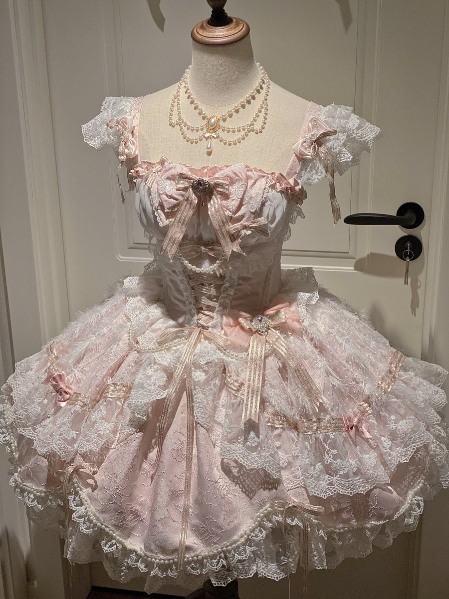 Anna Ball Princess Pink Blue Prom Dress