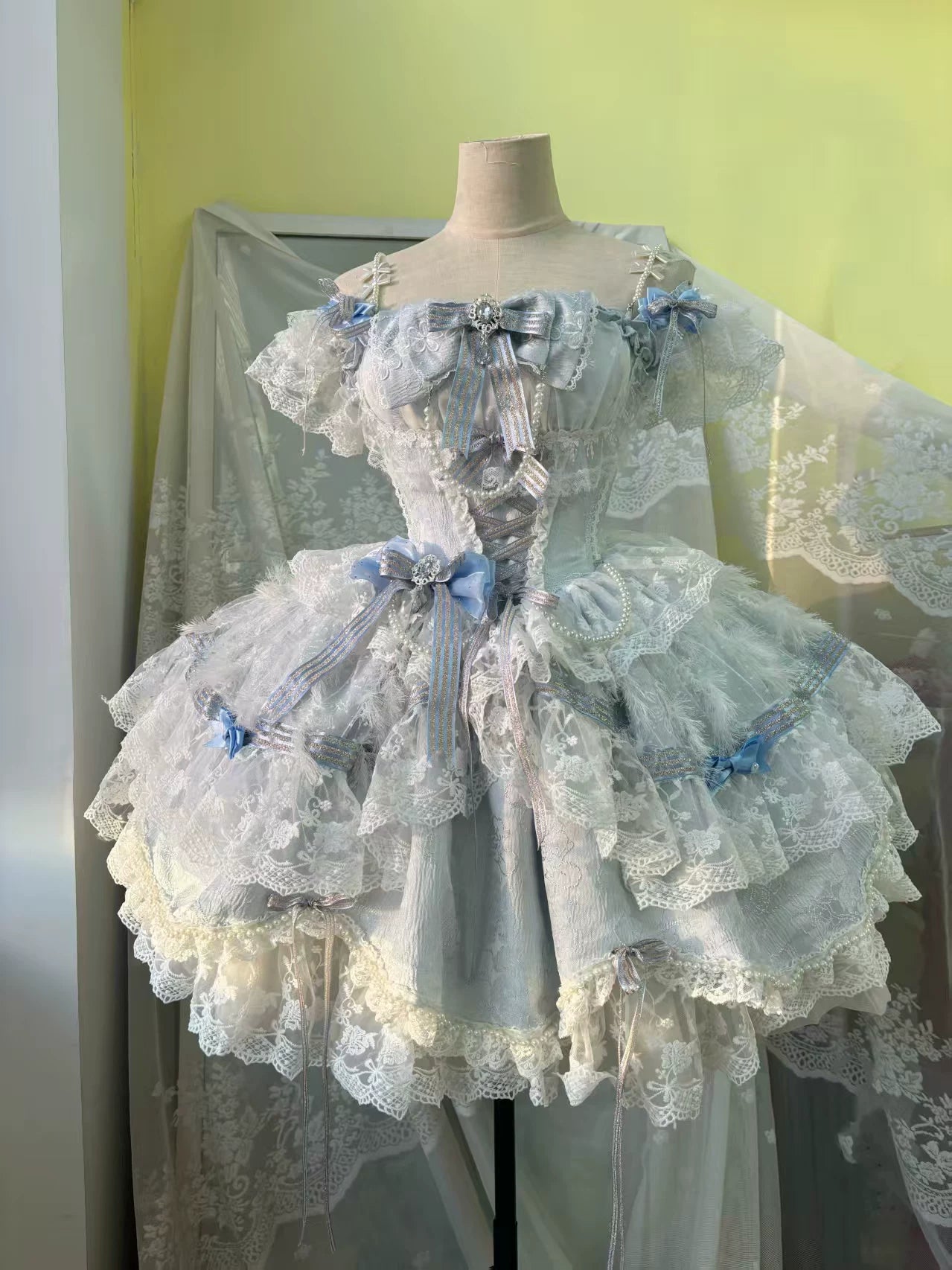 Anna Ball Princess Pink Blue Prom Dress