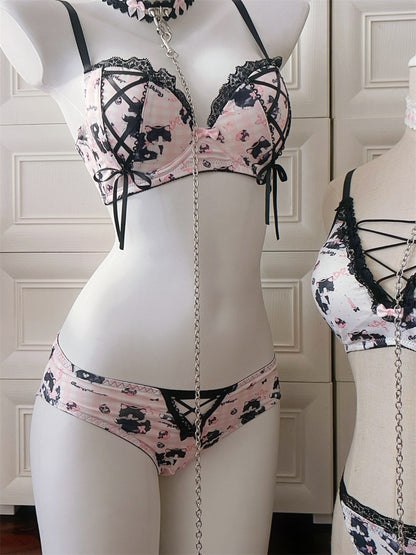 Lace lingerie set on a mannequin against a neutral background