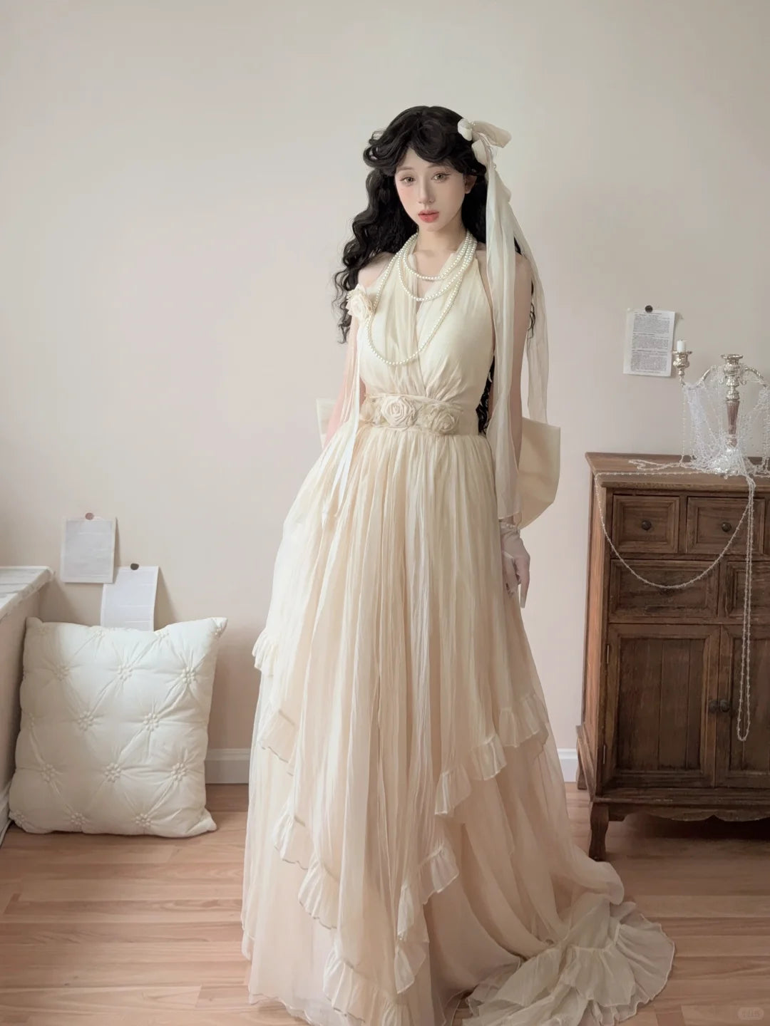 For Life Venus Goddess Cream Gown Prom Dress – Sugarplum Store