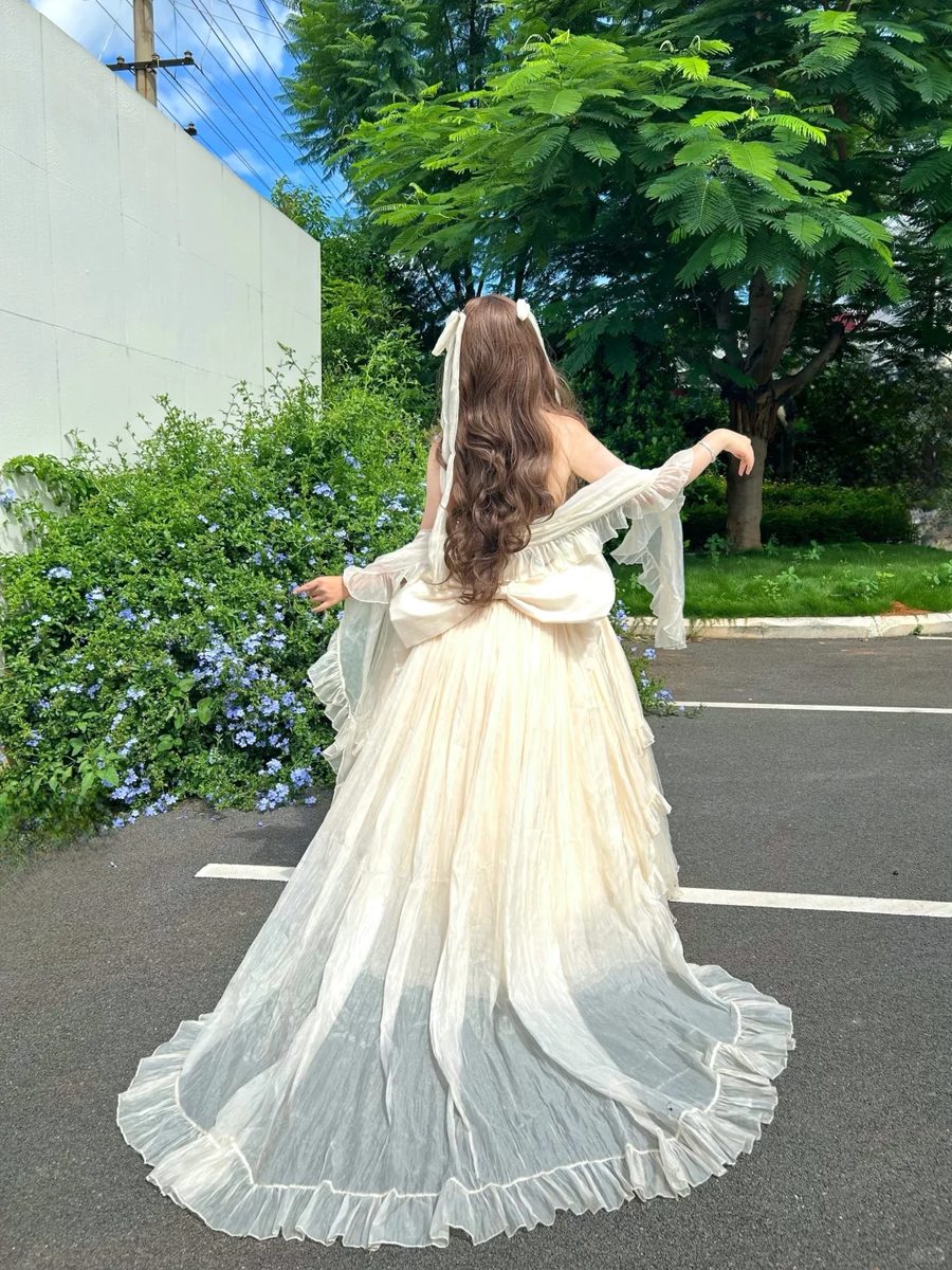 For Life Venus Goddess Cream Gown Prom Dress – Sugarplum Store