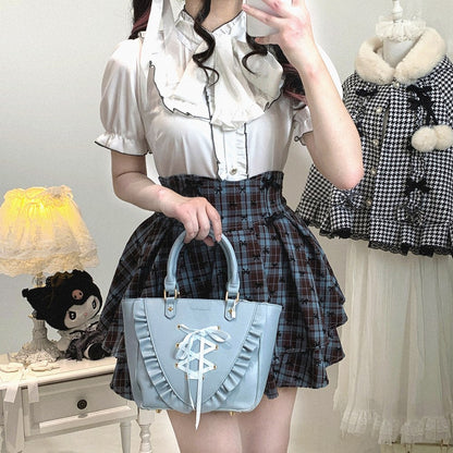 Kitten Bullet Bow Bandage Blouse Top