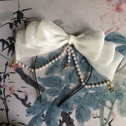 Little Key Organza Pearl Lolita Hairband