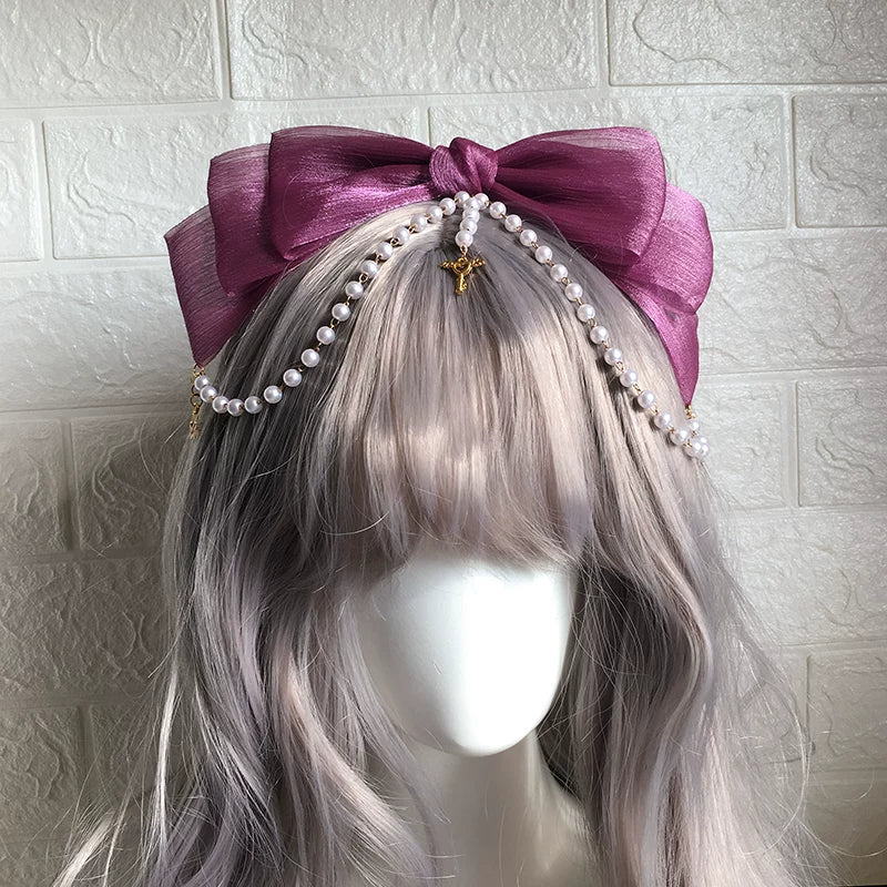 Little Key Organza Pearl Lolita Hairband