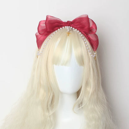 Little Key Organza Pearl Lolita Hairband
