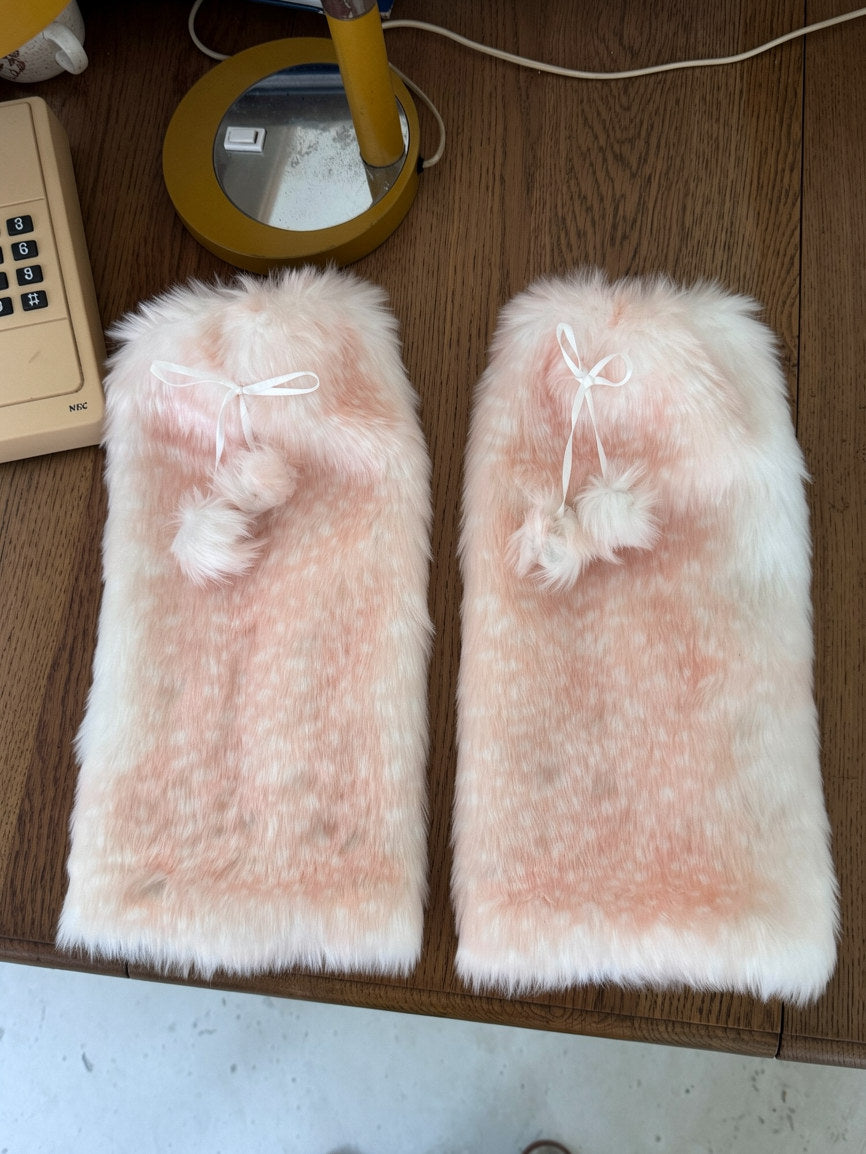 Little Winter Fawn Deer Pink Scarf Gloves Leg Warmers Three Piece Set