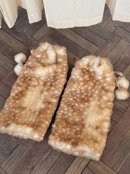 Little Winter Fawn Deer Pink Scarf Gloves Leg Warmers Three Piece Set