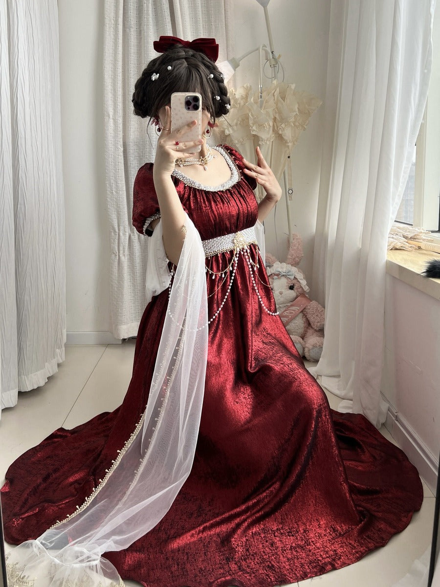 fairy red dress Moonlight Amber Fairy Court Regency Dress – Sugarplum Store