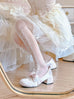 Pinky Coquette Fairy Princess Pastel Light Pink Mary Jane Shoes