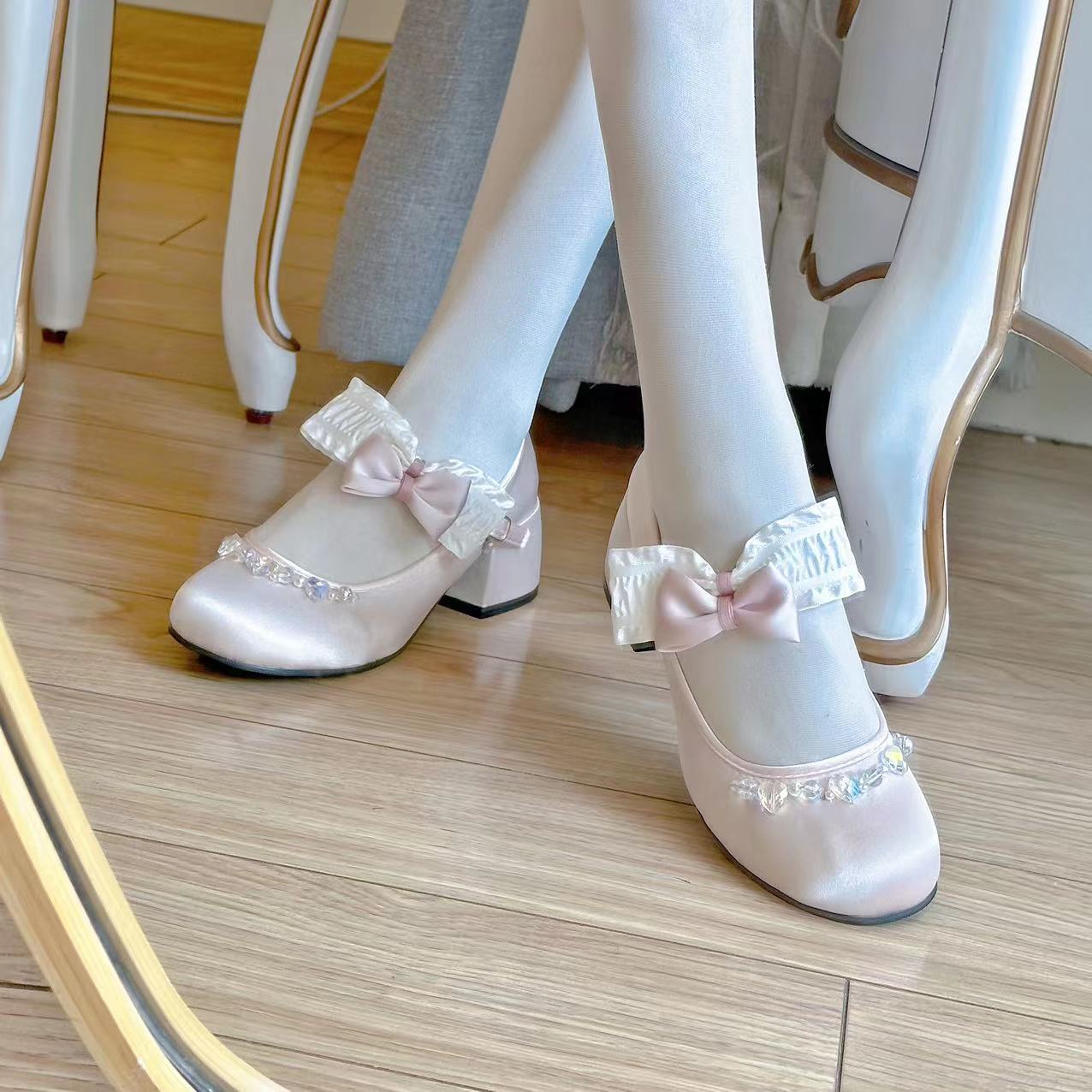 Pastel pink mary janes Clearance