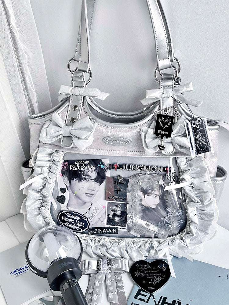 Banana Miracle Apron Lolita Black Silver Blue Messenger Bag