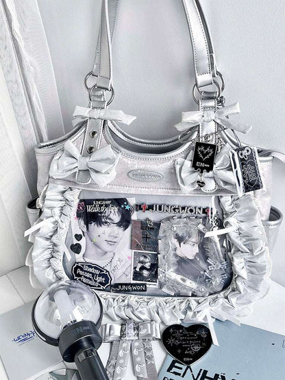 Banana Miracle Apron Lolita Black Silver Blue Messenger Bag