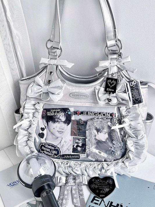 Banana Miracle Apron Lolita Black Silver Blue Messenger Bag