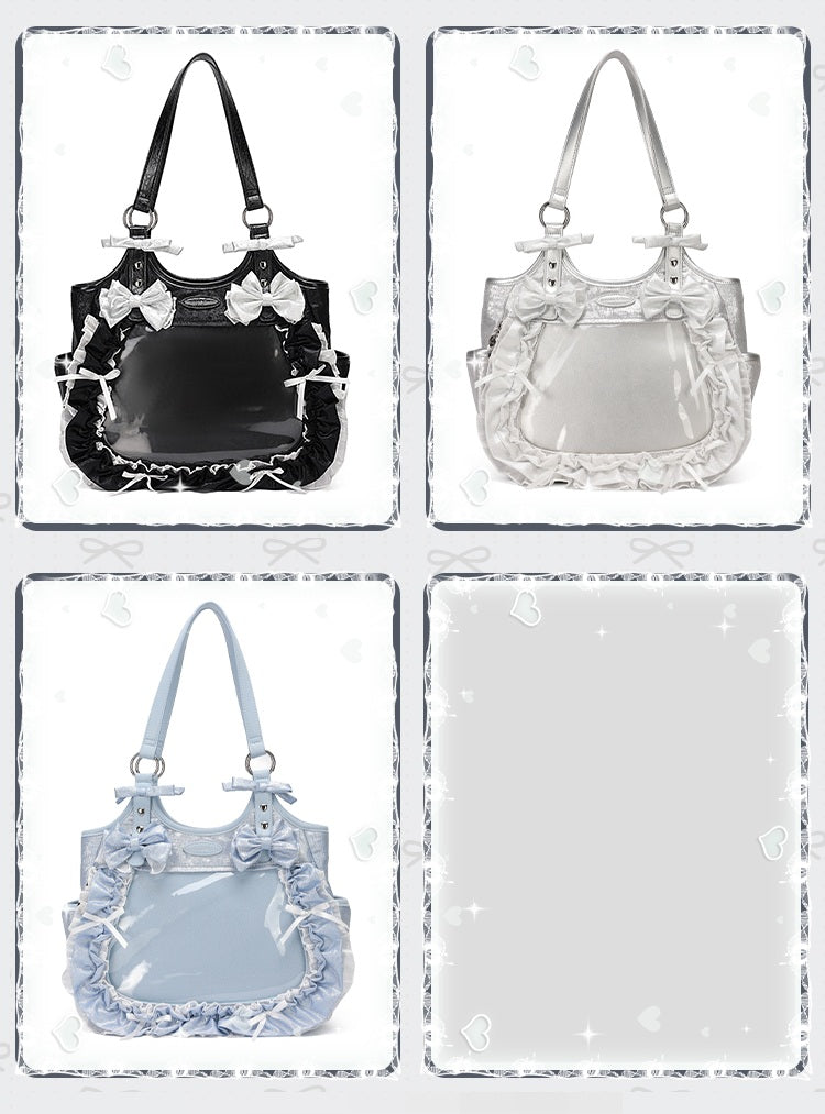 Banana Miracle Apron Lolita Black Silver Blue Messenger Bag - Sugarplum Store