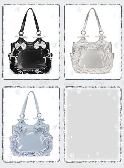 Banana Miracle Apron Lolita Black Silver Blue Messenger Bag - Sugarplum Store