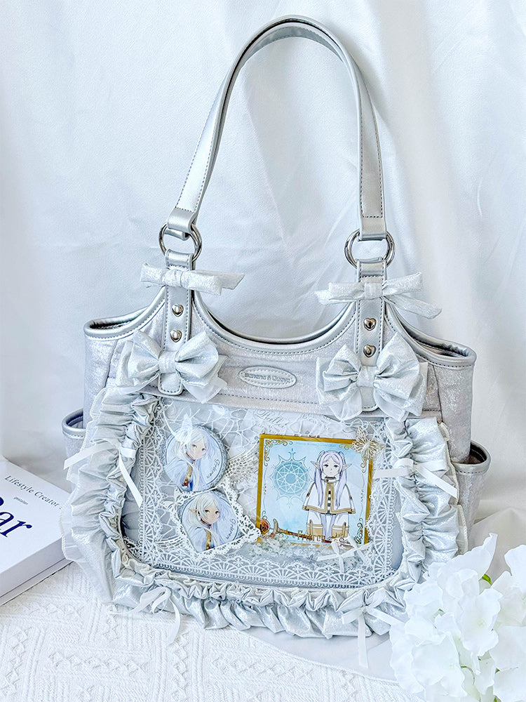 Banana Miracle Apron Lolita Black Silver Blue Messenger Bag - Sugarplum Store