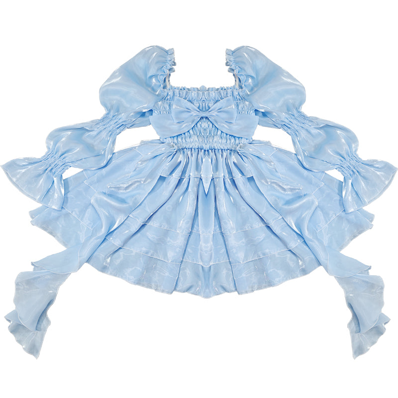 Plus Size Sparkling Jellyfish Princess Pink & Blue Bow Ruffled Dress – Sugarplum Store