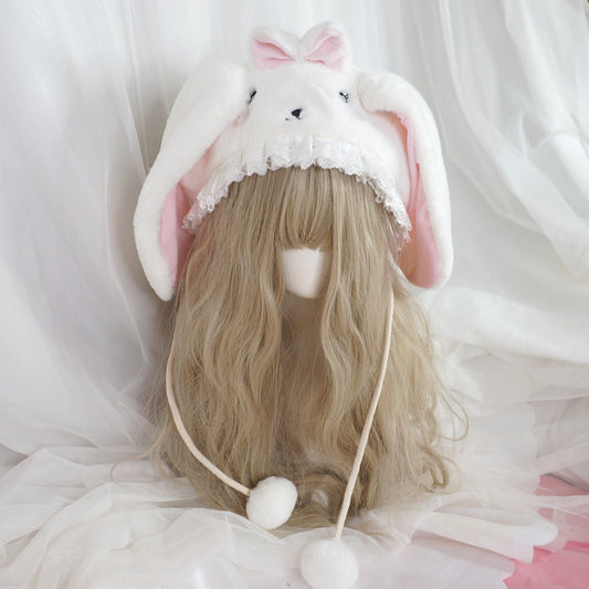 Candy Fairy Winter Cute Lolita Rabbit Cat Bear Ears Plush Lace Handmade Hat