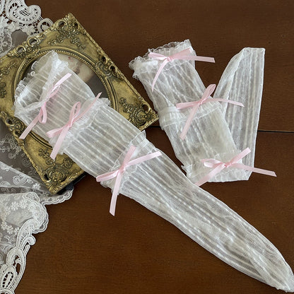 Noble Festival Pink Black Blue Red Lace Socks & Bear Garter - Sugarplum Store