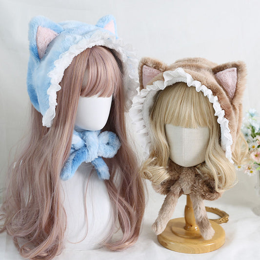 Lolita Cat Ears Cute Velvet Plush Winter Hairband Headband - Sugarplum Store