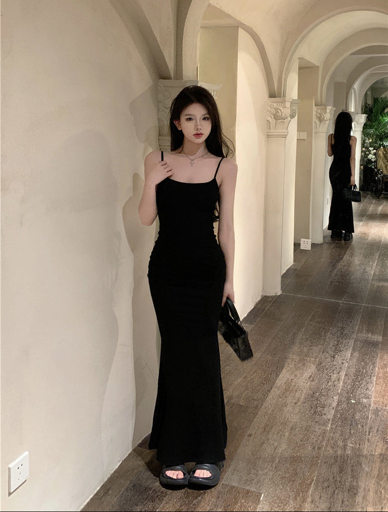 Sensual Elegant Chic Fishtail Maxi Dress Black / M Sensual Elegant Chic Fishtail Maxi Dress Black / M