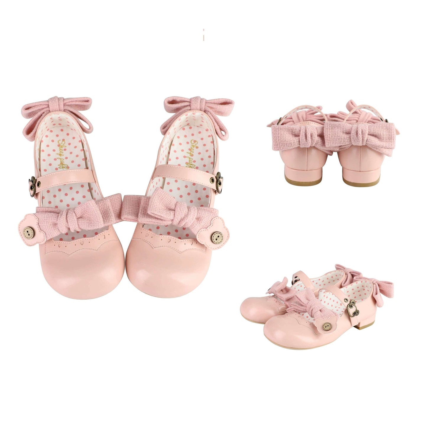 Puffy Sheep Lolita Teddy Bear Buckle 1.0 Mary Jane Flat Shoes