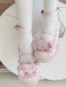 Moeka Chan Lolita Red Dream Bear Transparent Glass High Heels Shoes