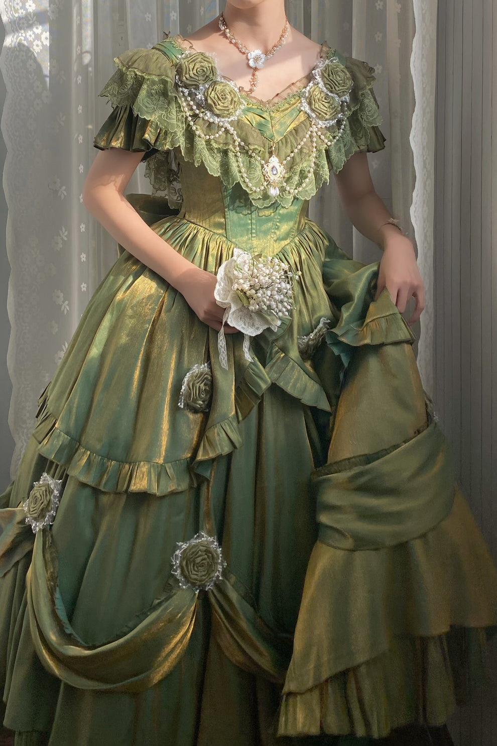 Princess Ruffle Receiving Gown main image 1