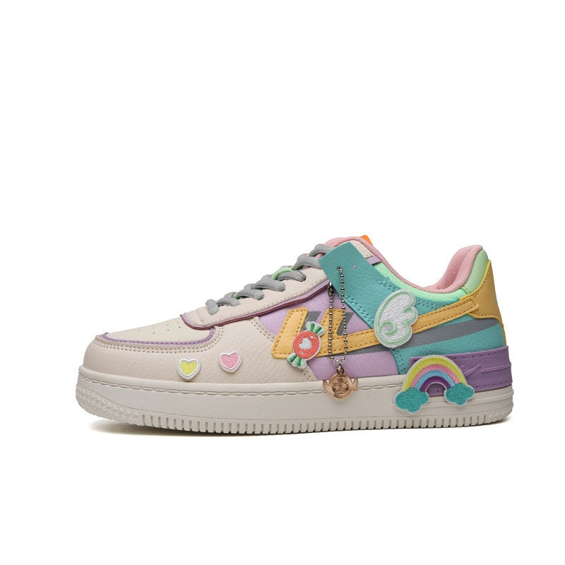 Macaron Candy Rainbow Stickers Purple Sneakers