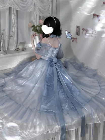 Meow Fruit Miss Dale Fairytale Gradient Rose Flower Dress