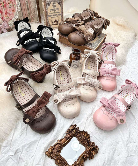 Puffy Sheep Lolita Teddy Bear Buckle 1.0 Mary Jane Flat Shoes