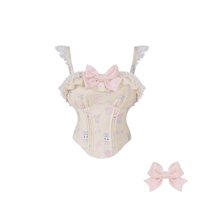 Serendipity Pudding Kitten Cami Suspender Skirt Cardigan Three Piece Set