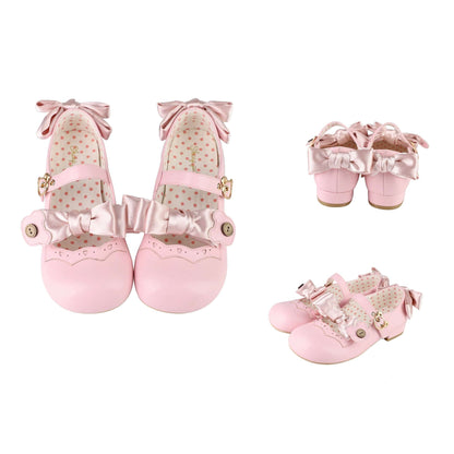 Puffy Sheep Lolita Teddy Bear Buckle 1.0 Mary Jane Flat Shoes