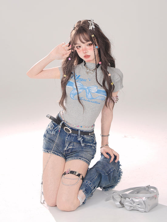 Young Eyes Konno Denim Shorts Leg Warmers