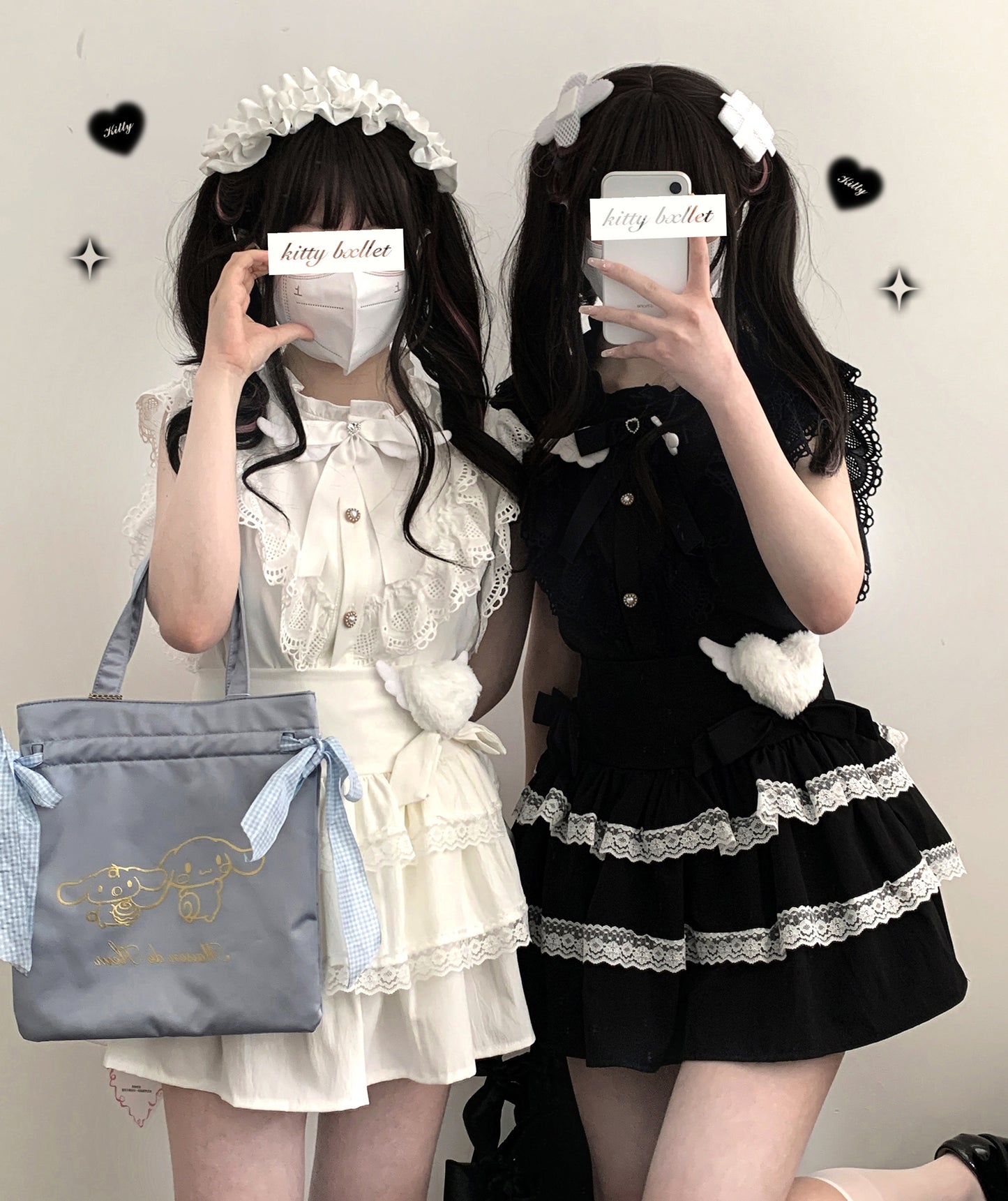 Kitten Bullet Jirai Kei Girls Fantasy Paradise White Black Shirt Blouse