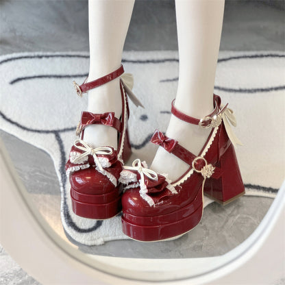 Cookie Sauce Lolita Dreamy Butterfly High Heels Mary Jane Shoes - Sugarplum Store