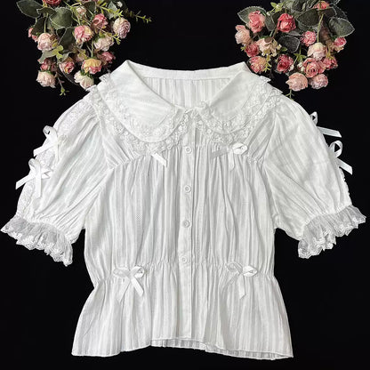 Hibscus Lolita EGL Lace Doll Collar Inner Shirt Blouse - Sugarplum Store