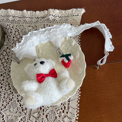 Noble Festival Pink Black Blue Red Lace Socks & Bear Garter - Sugarplum Store