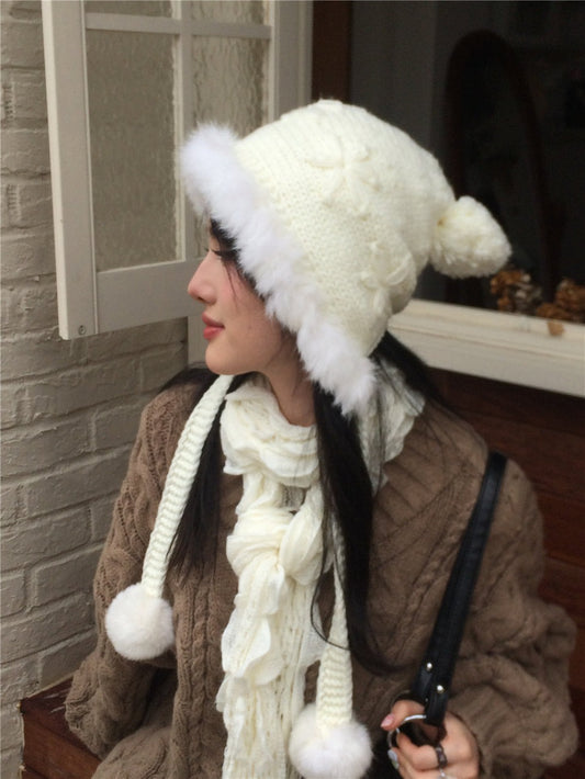 Fairy Pom Pom Knit Woolen Handmade Winter Hats Beanie - Sugarplum Store